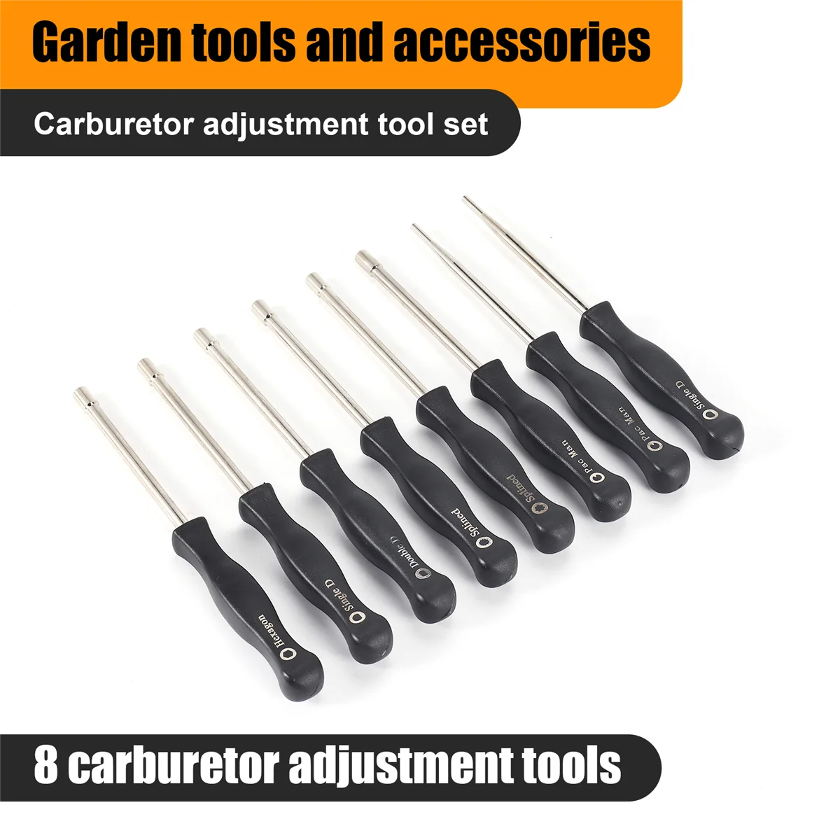 8 pcs Screwdriver Carburetor Adjustment Tool Single D Double D Hexagon Hex Socket Kit Set