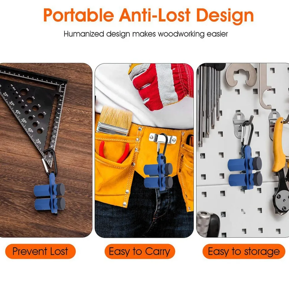 With Holder and Carabiner Tall Stair Gauges Hex Flat Design Blue Stair Stringer Layout Tool Thumb Screw Aluminum Alloy