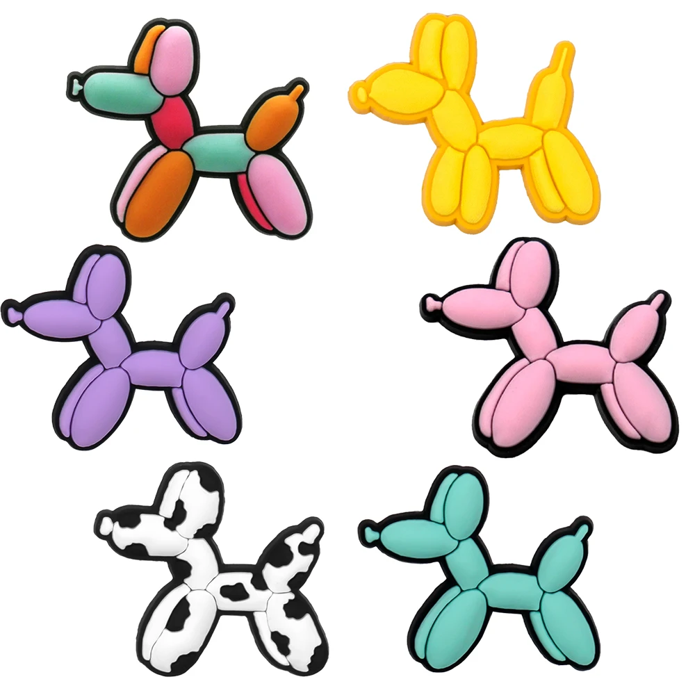 6PCS Cute Animal  Shoe Charms Set Kawaii  Balloon Dog Mountain Cow Salamander Shoe Pins Accessories for Clog fit Women Men Decor