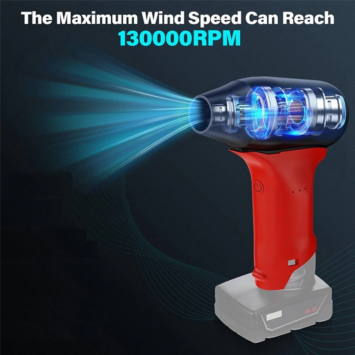 T71C منفاخ نفاث صغير مروحة توربو عنيفة لميلووكي 12 فولت M12 بطارية مروحة نفاثة محمولة للسيارة، تنظيف لوحة المفاتيح، سرير هوائي، شعر