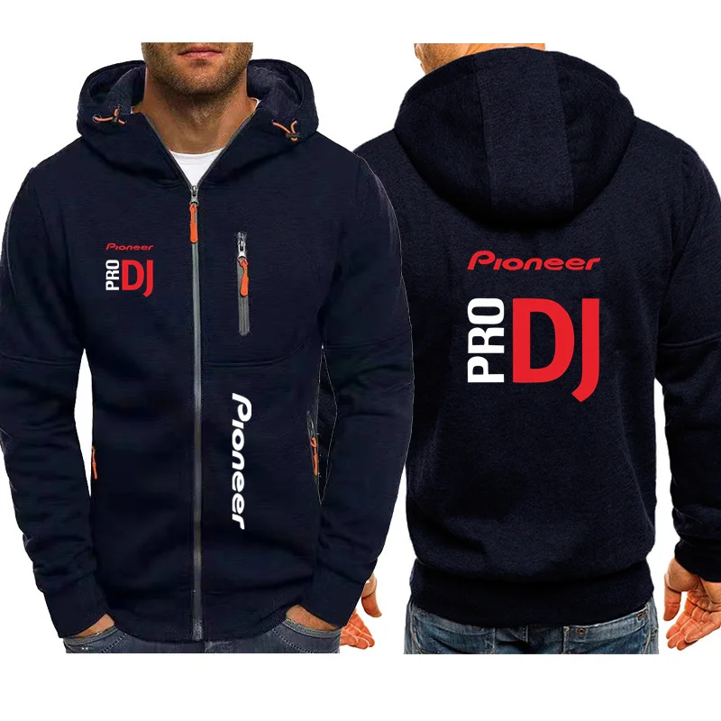 DJ Pioneer PRO 2024 Men\'s New Long Sleeves Fashion Zipper Hoodies Sweatshirts Printed Fleece Casual Harajuku Jackets Coats Tops