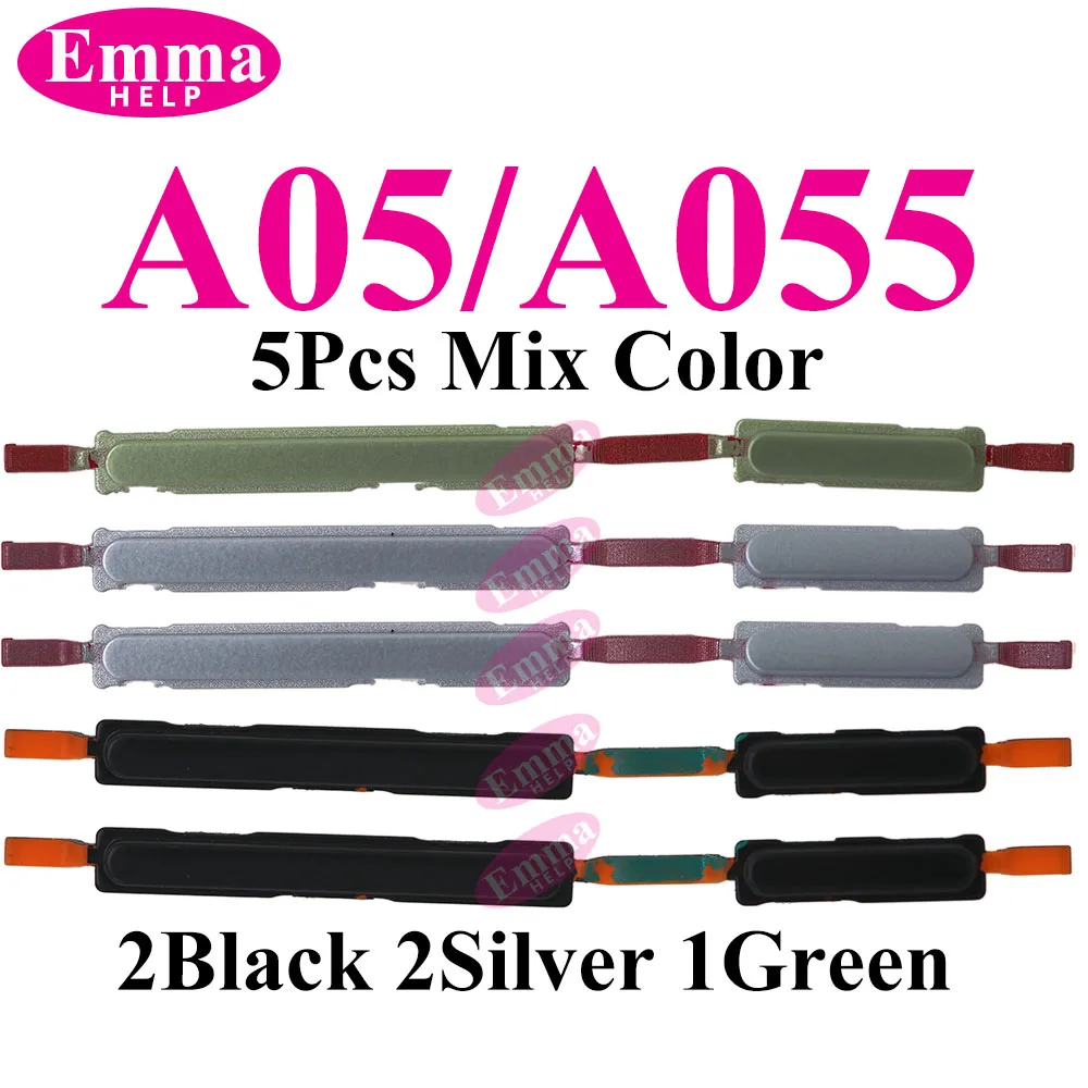 5Pcs Volume Side Key Buttons Power On Off For Samsung A04 A04s A14 A05 A05s A15 A25 A35 A55 A34 A54 A04E Repacement Parts Mix