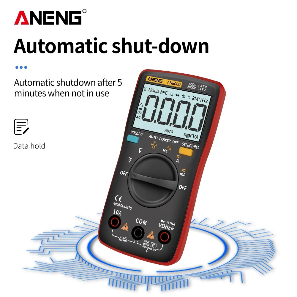 ANENG AN8000 multimetro digitale 4000 conteggi tester di condensatori professionali esrs meter richmeters misuratore di induttanza tester digitale