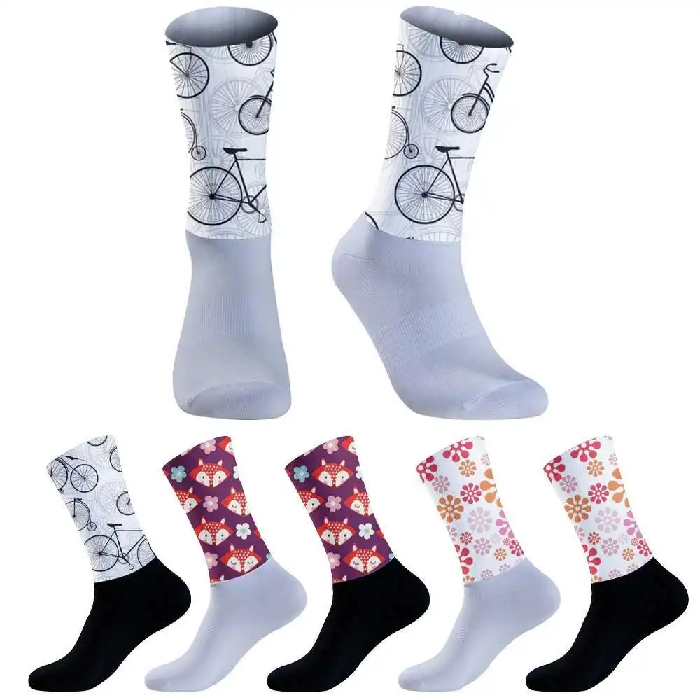 

New Outdoor Racing Bik e Compression Sport Sock Seamless Anti Slip Cycling Socks Team Bike Aero Socks Road Bicycle Socks