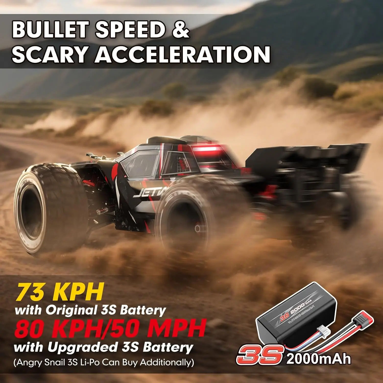 1/14 Scale 50mph Brushless RC Car for Adults - All Terrain Super Fast Remote Control Truck, Waterproof 3S High Speed Offroad RTR Hobby RC Vehicle with Metal Gear Servo (Upgraded Version)