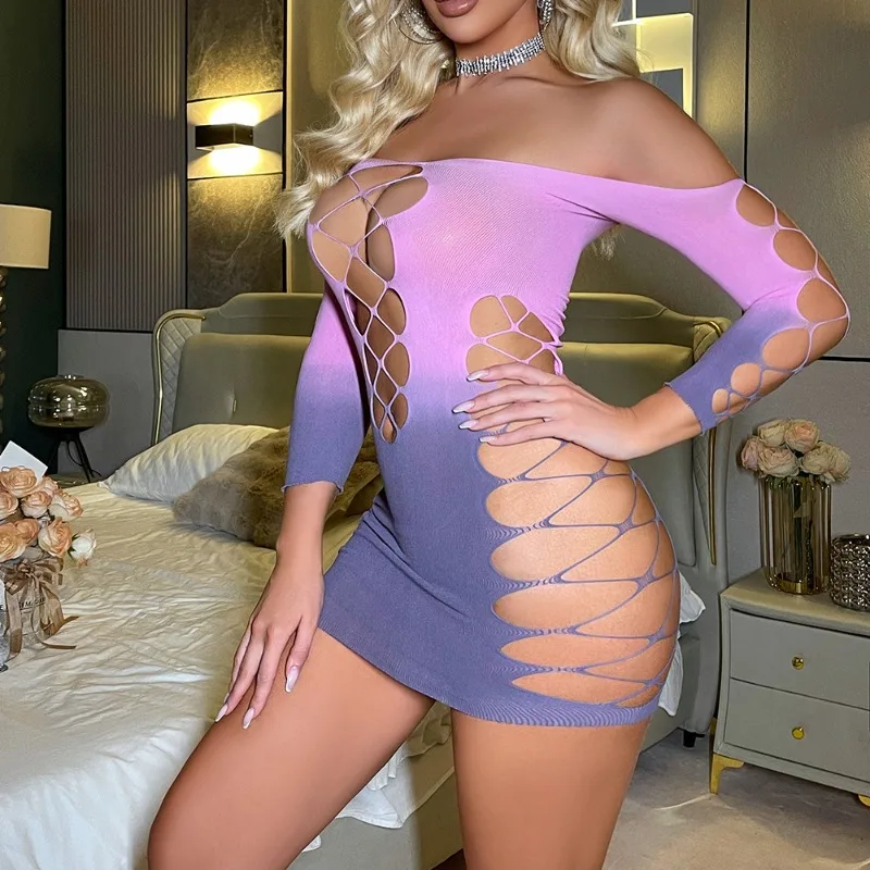 الأوروبية والأمريكية مثير الملكة التدرج الأزرق الوردي الجاكار الجوف خارج منظور مغر الورك المعانقة تنورة #4