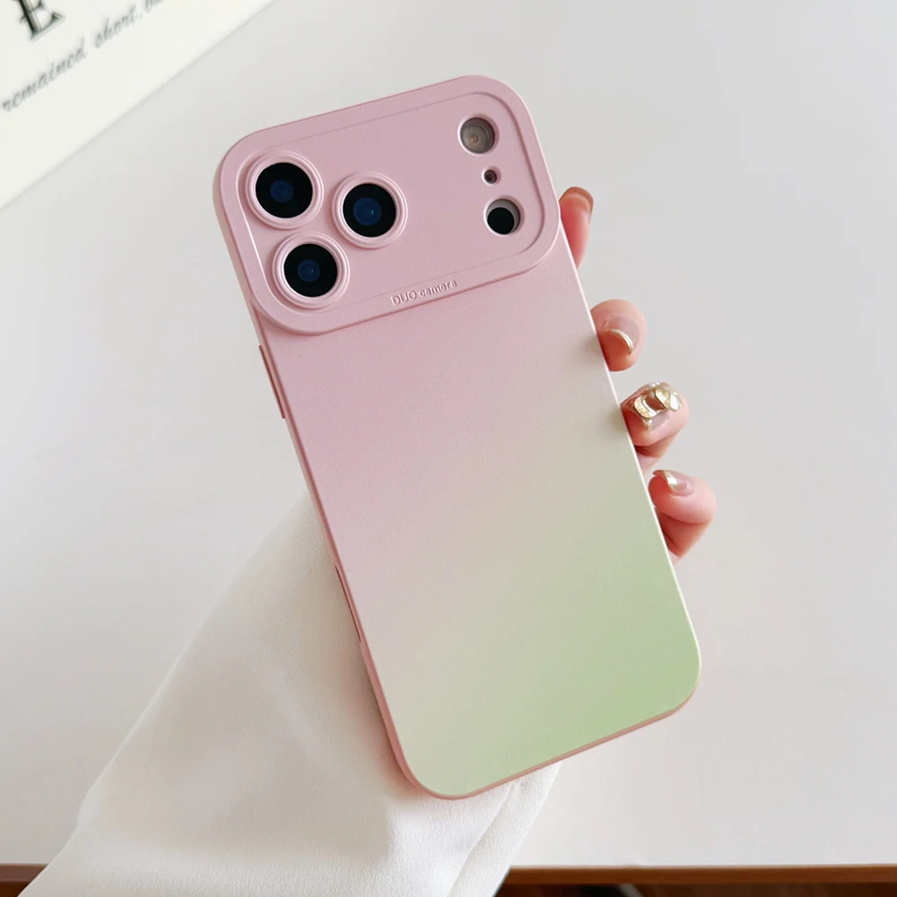 Gradient Soft Liquid Silikon Handyhülle für iPhone 17 Pro Max 17Pro mit Kameraschutz, stoßfester Bumper und matter Rückseite