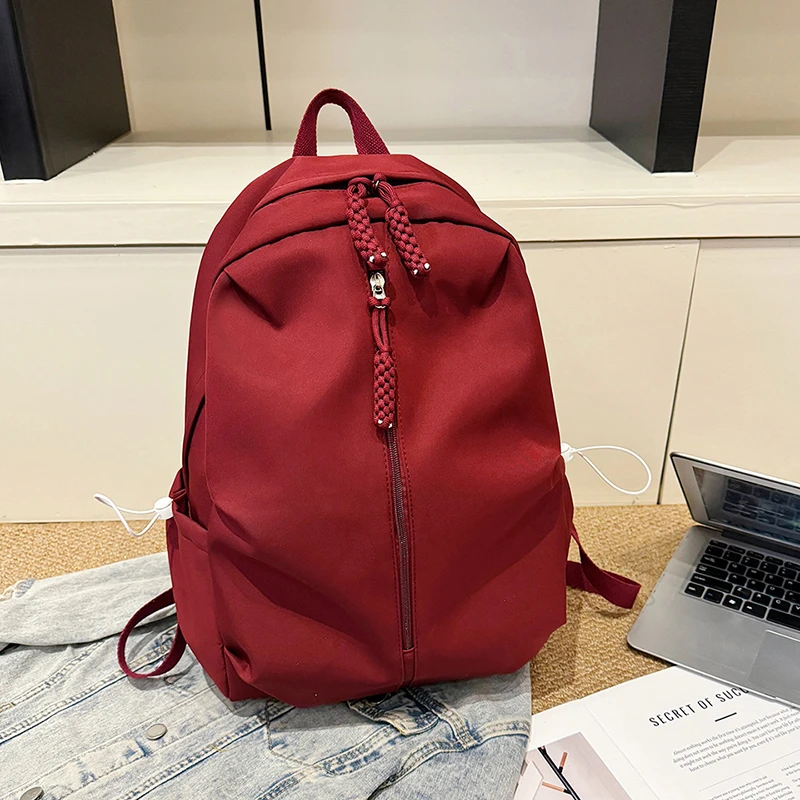 

Изысканные студенческие рюкзаки большой вместимости, нейлоновые однотонные рюкзаки на молнии, хит продаж 2025, женские сумки, мягкие модные рюкзаки для поездок на работу