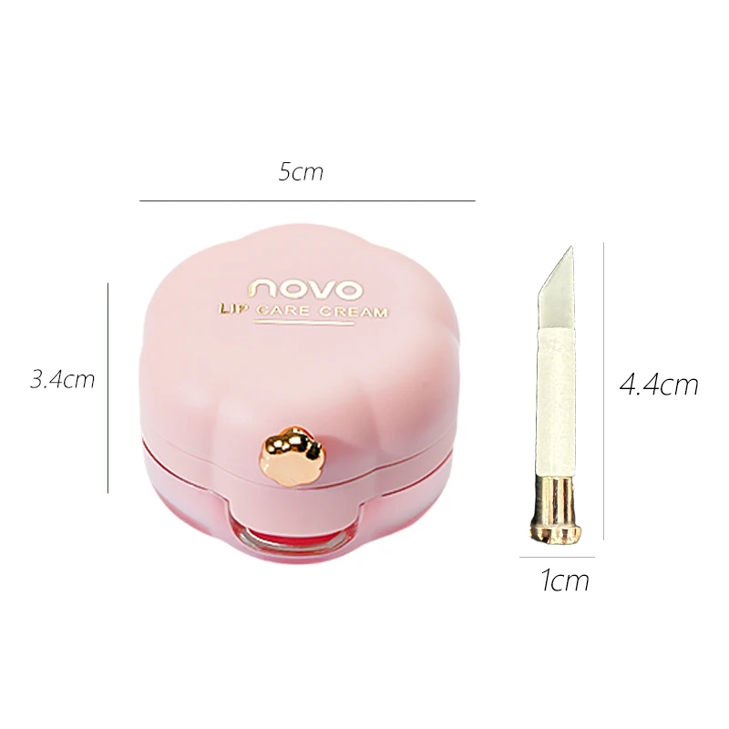 Fancy Lip Mask with mirror Dip Brush - แครอทเชอร์รี่ว่านหางจระเข้ Lip Treatments, Moisturizing & Glossy Finish, ทุกสภาพผิว