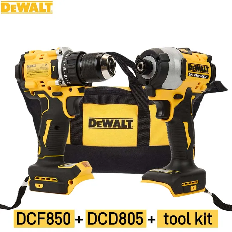 DeWalt Lithium Battery Impact Drill Screwdriver Electric Drill 2 Power Tools Combination Kit Dcf850 Dcd805