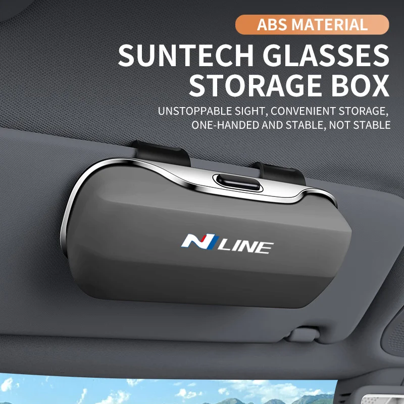 

For Hyundai N Logo Sticker N Line I20 I30 Kona Tucson Sonata Accessories Car Visor Sunglasses Car Glasses Case Glasses Holder