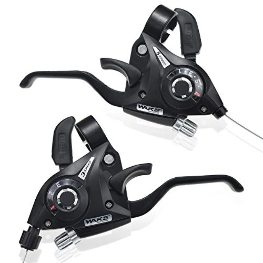

Bicycle Brake Levers Shifter 3x8 24 Speed Shifter with Gear Indicator and V Brake Cable for Moutain Bike, Road Bike, MTB, BMX,