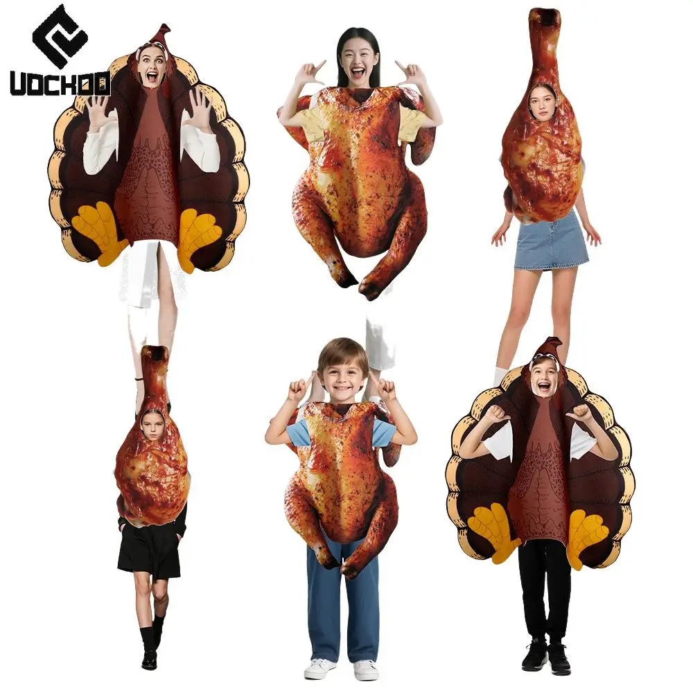 

Halloween Roast Chicken Tops Funny Turkey Cosplay Costume Thanksgiving Outfit Food Carnival Party Wear Adult Kid Clothing