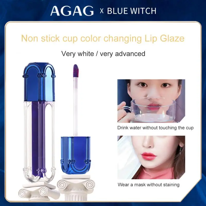 Bálsamo labial azul rosa que cambia de Color, lápiz labial hidratante que cambia de Color y de temperatura, brillo de labios impermeable, Cosméticos de maquillaje