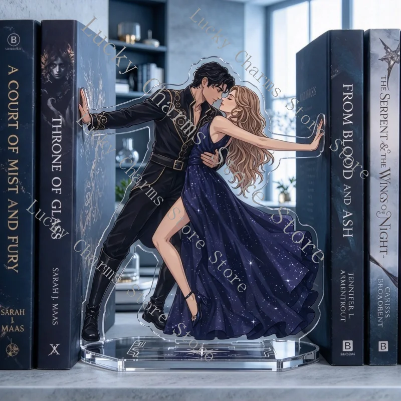 Dreamy Fairy Couple Acrylic Bookends，Romantic bookshelf decor，Couple book corner protector display stand