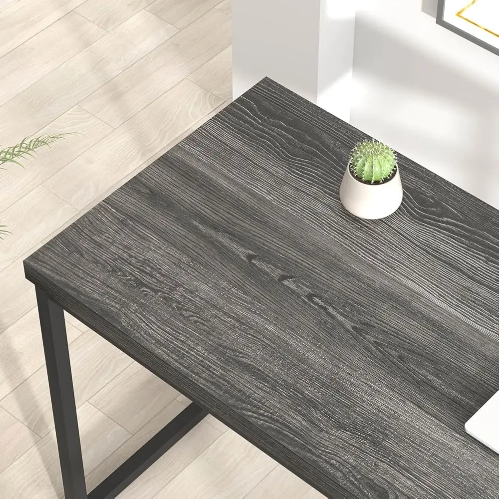 Home Office Desk, Industrial Vintage Computer Desk, Rustic Wood And Metal Study Writing Table, Simple Work Gaming Pc Desks For