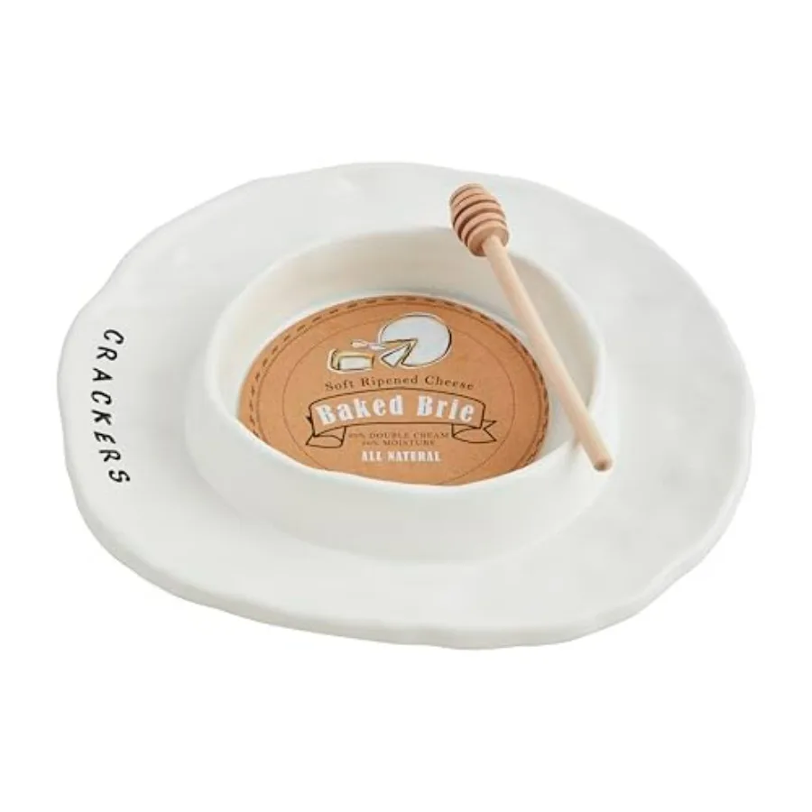 

Ceramic Brie Baker Set; dish 1 1/4" x 11" dia | dipper 5 1/2"