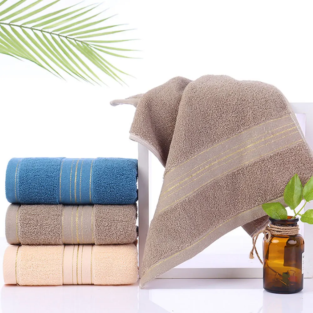 Cotton Bath Towel Increases Water Absorption Adult Bath Towel Solid Color Golden Silk Soft Affinity Face Towel