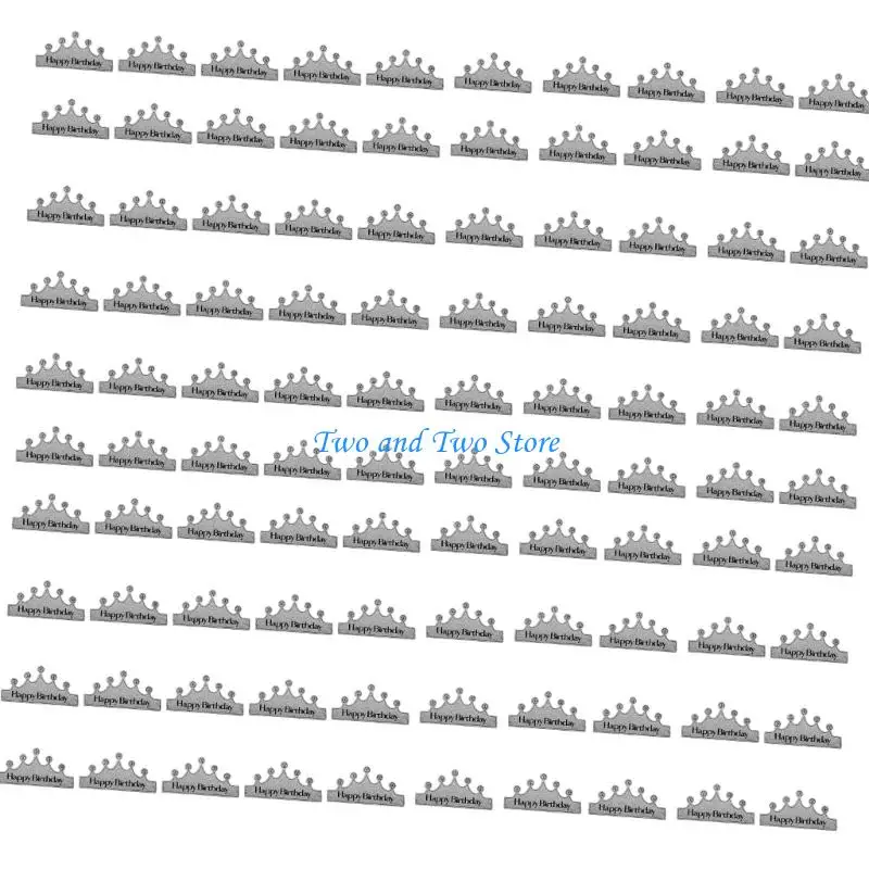 HX6F 100PCS Elegant Glitters Powder Paper Party Crowns Hat For Adults Kids Birthday Party Celebration And Special Event