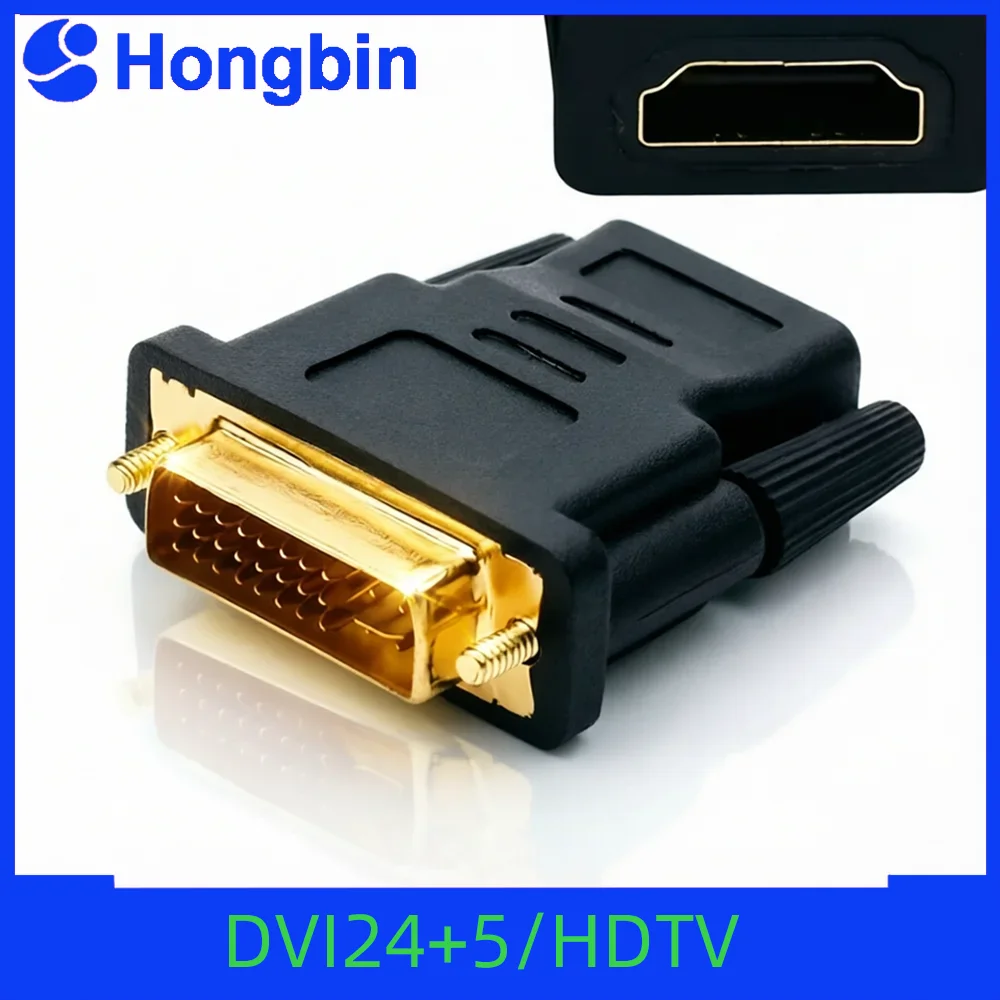 DVI Male 24 5 to HDMI-Compatible Female Adapter Converter for Graphics Card Projection DVI Male to HDMI Female
