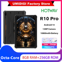 HOTWAV R10 Pro 8GB+256GB Rugged Tablet Android14 PC 10.1'' HD 5MP+13MP Camera 10800mAh Battery OTG Charging Tablets