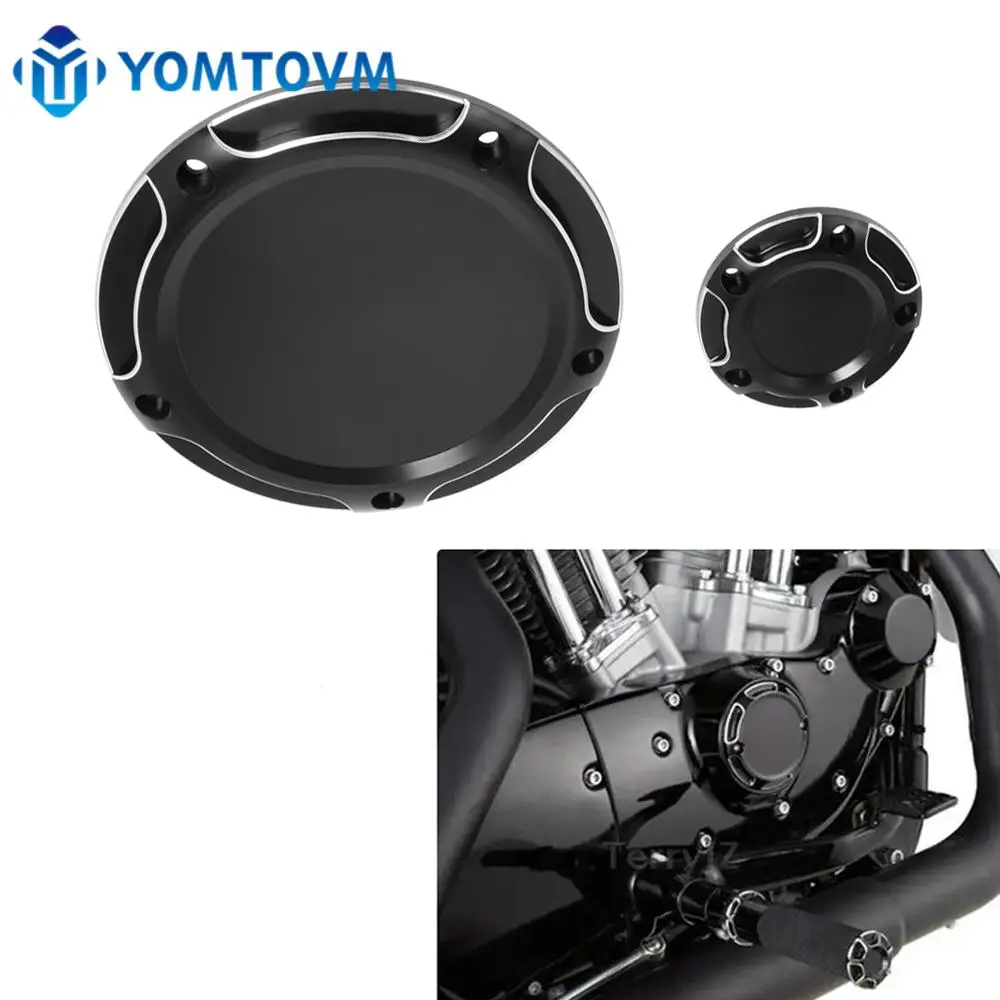 

CNC Aluminum Derby Timer Clutch Timing Cover Black For 1999-2017 Harley Dyna Softail Touring