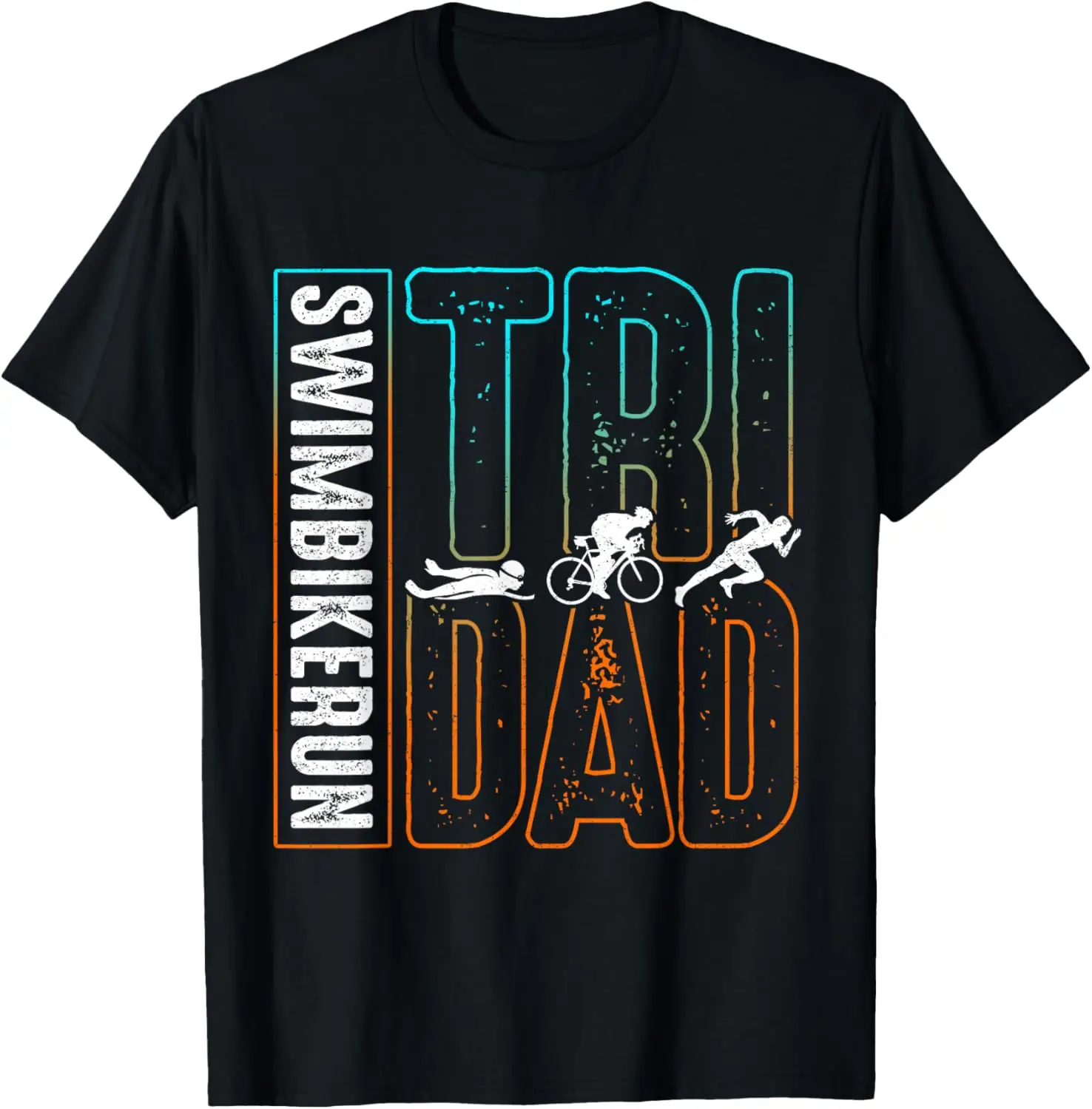 Swim Bike Run Tri Dad Sports Athlete Runner Triathlon T-Shirt