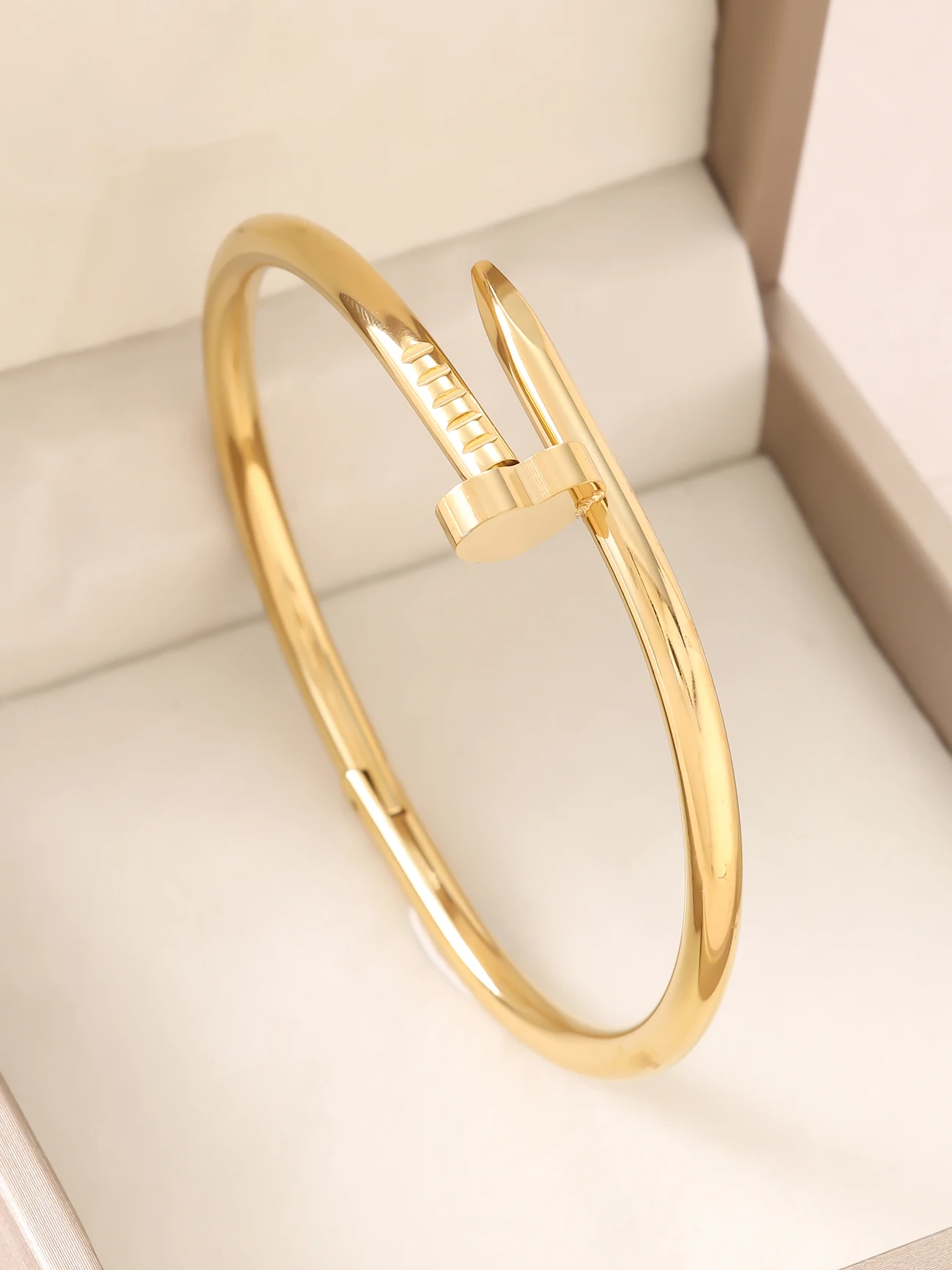 1pc 18K Gold Plated Stainless Steel Stackable Bracelet With Chain And Clover Design, Fashion Style For Women, Suitable For Casua view 4