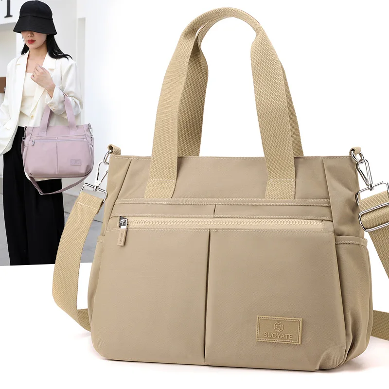 Casual Shoulder Bags Women Handbags 2024 New Summer Waterproof Nylon Crossbody Messenger Bags Large Capacity Mommy Tote Bags