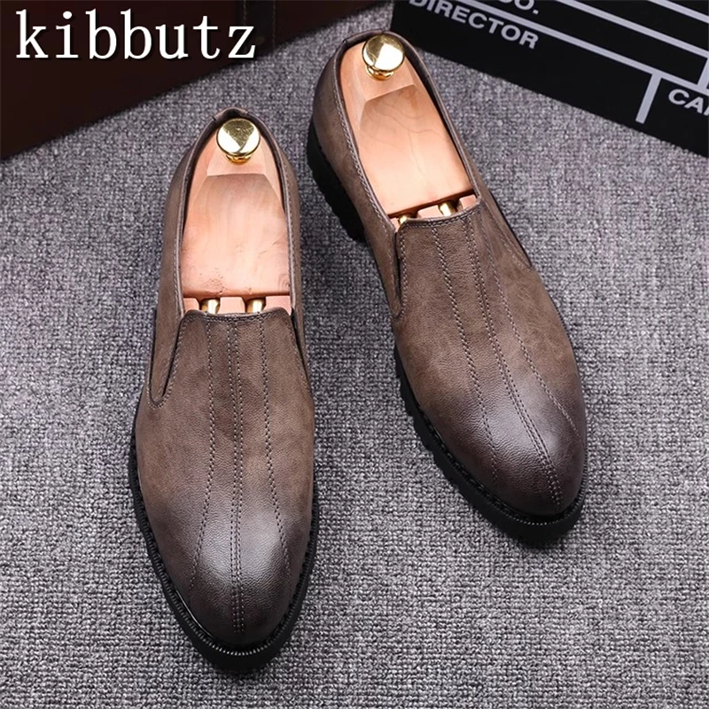 

Men's Business Casual Leather Shoes Thick Soles Elevated Inner Height Loafers New Brand Soft Driving Footwear