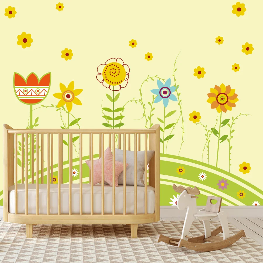 

Пользовательские обои Peel and Stick, обои для домашнего декора, украшения гостиной, контактная бумага, мебель, цветочная мультяшная фреска