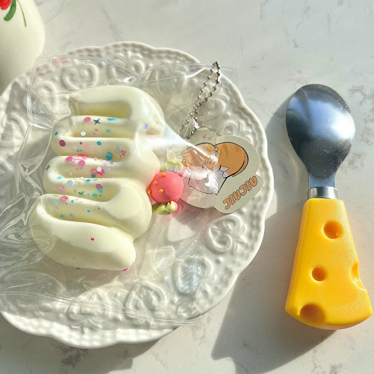 

Taba Squishy Silicone Handmade Tabby Cream Stick Butter Bar Mushy Chocolate Mint Cream Stick Bar Stress Release Gift