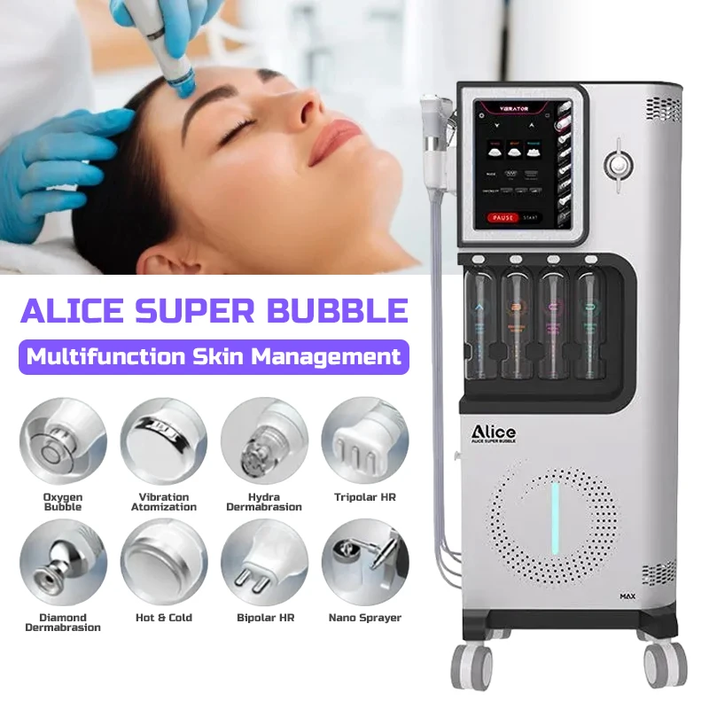 8-in-1-Gesichtsmaschine mit Sauerstoffblasen, Hydrodermabrasion, Entfernung von Mitessern, Peeling, hautstraffendes Facelifting, Beauty Spa-Gerät