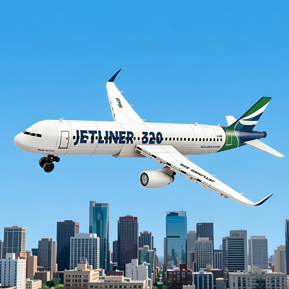 Home Decor Display Aviation Jetliner A320 Airplane Building Blocks Commercial Aircraft Model Kit Construction Toy Gift Set view 6