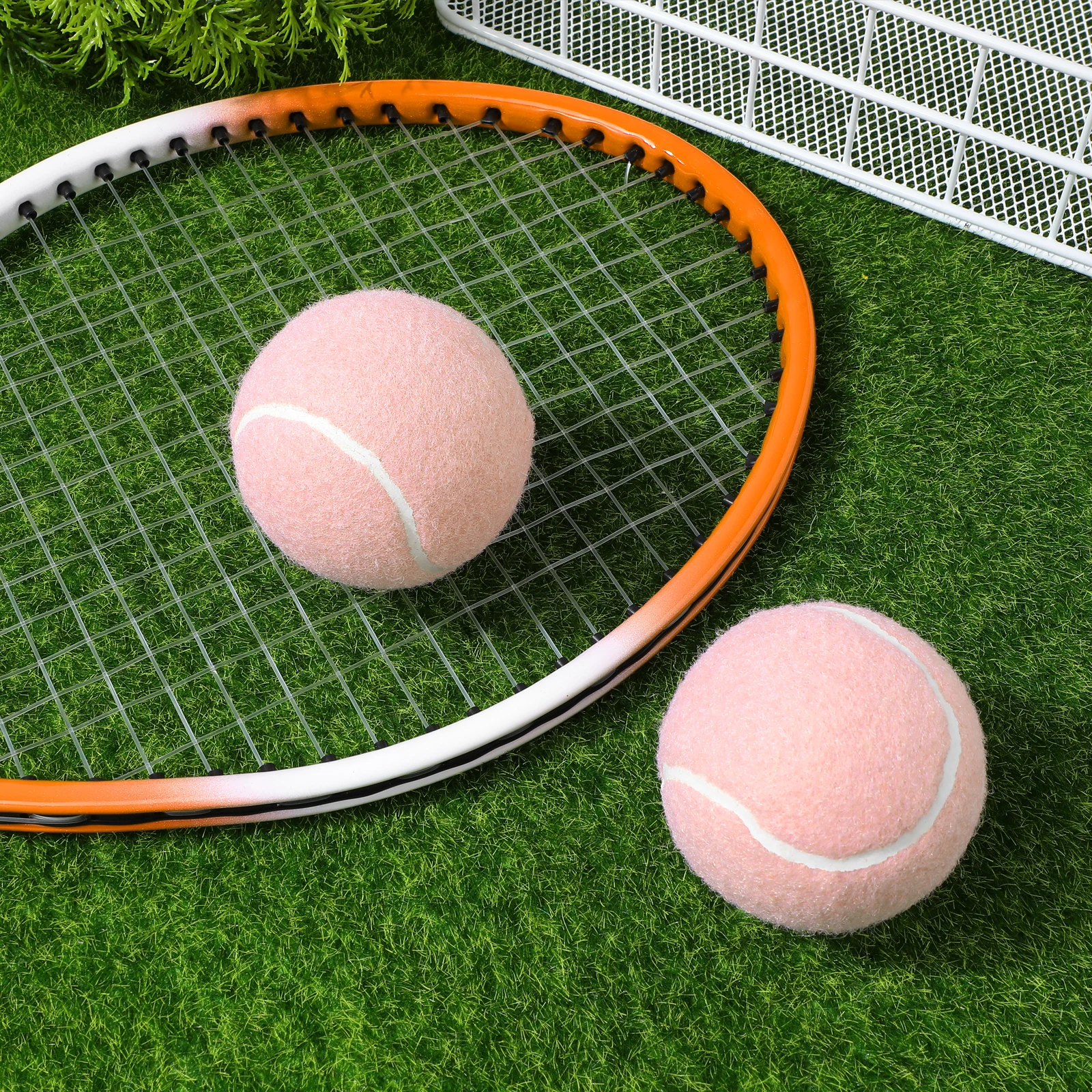 

2Pcs Training Tennis Balls Pink Rubber for Player Practice Groundstrokes Volleys Serves Enhanced Reaction Time Playground Use