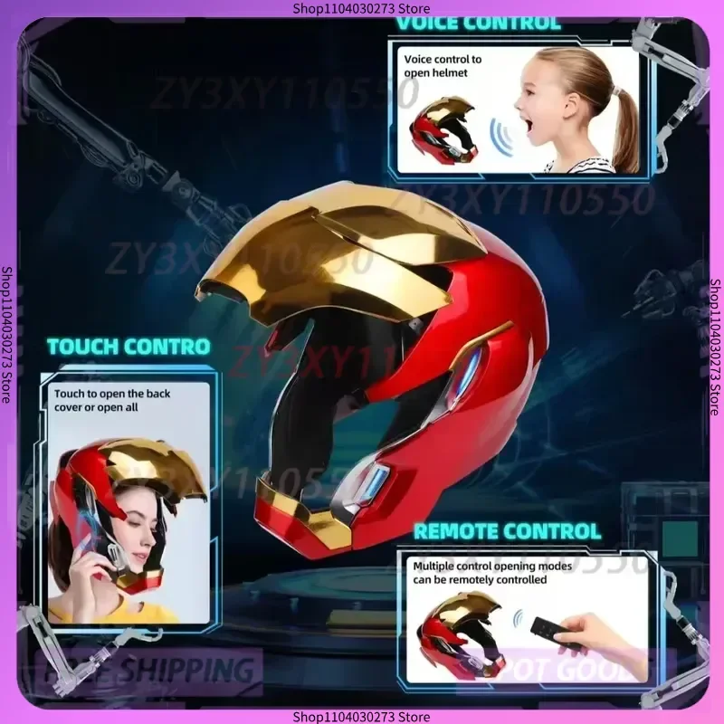 Iron Man MK50 Figura 1:1 Indossabile Cos Maschera Casco di deformazione ad attivazione vocale attorno ai derivati di animazione Modello giocattolo Regalo Ragazzo