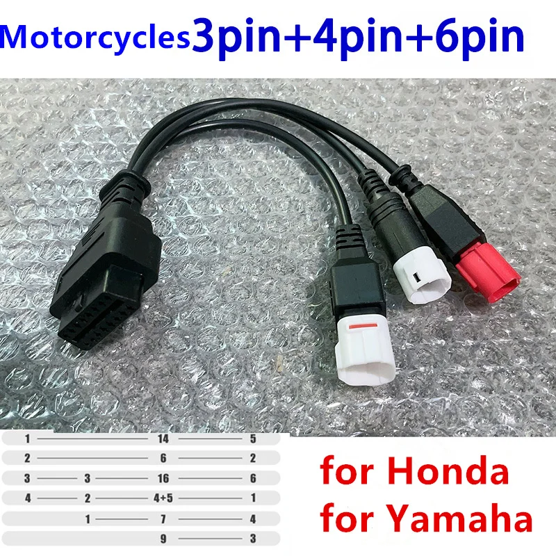 

Motorcycle OBD2 Diagnostics Cable Connector for Yamaha Honda 3pin 4pin 6pin Motorbike OBD Extension Adapter