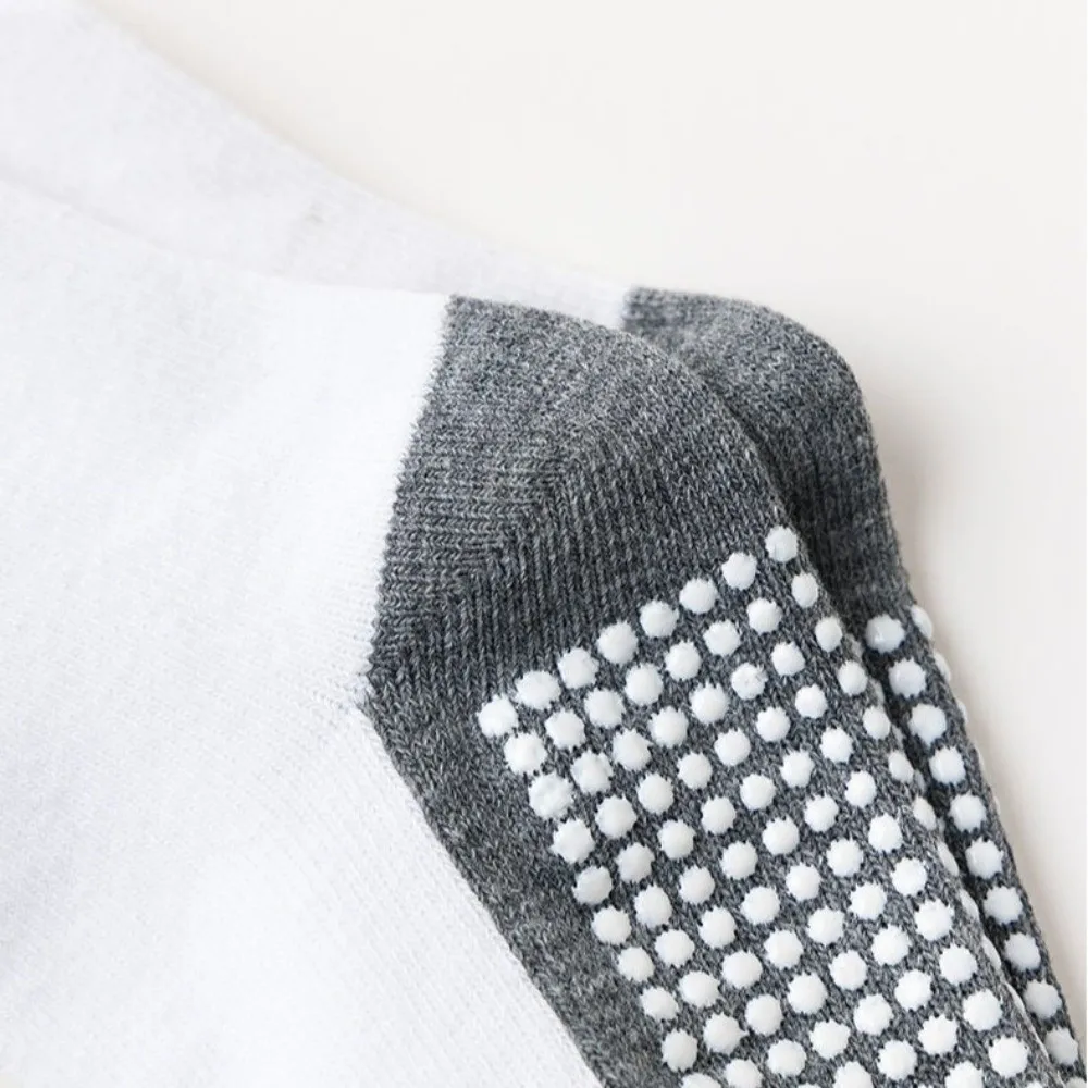 5Pairs Mid Tube Anti-Slip Socks Non-Slip Gripper Sticky Children's Floor Socks Solid Cotton Breathable