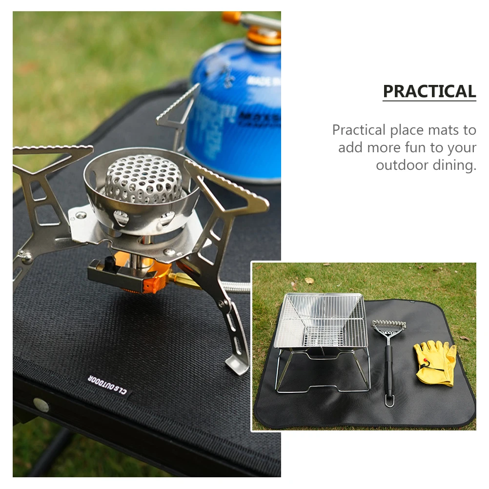 

1pc Fireproof Placemats Outdoor Dining Mats Heat Insulation Barbecue Pad Glass Fiber Picnic Supplies Camping Mat Fire Resistance