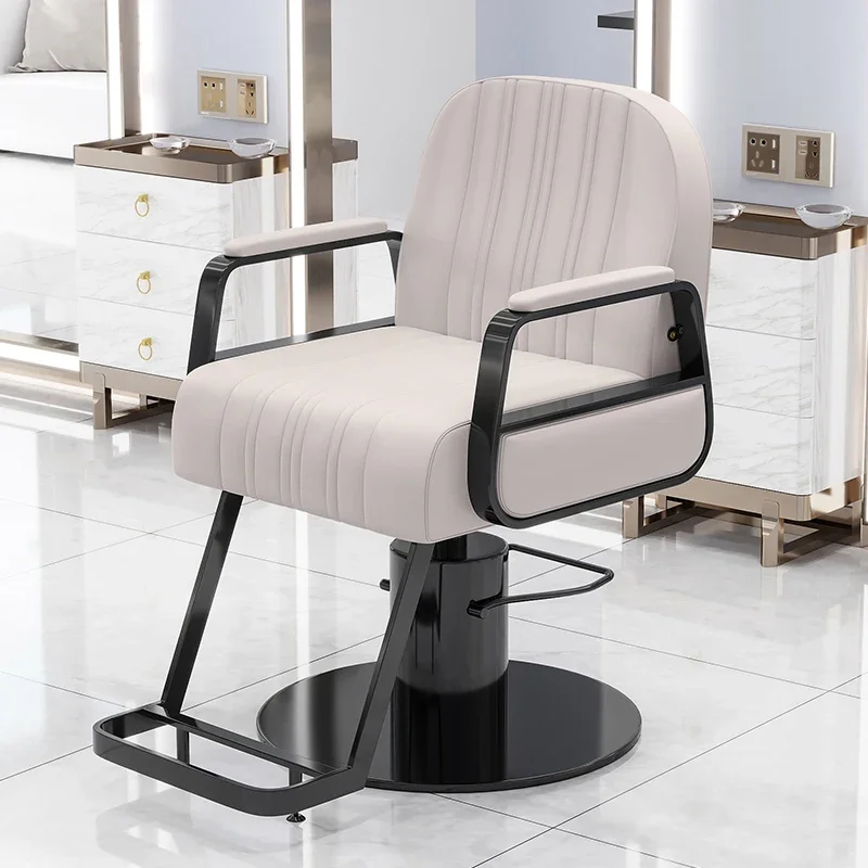 Silla de salón reclinable, cubierta de pedicura para Spa y cejas, sillas de barado de búho estéticas de cuero, ruedas de promoción de peluquero profesional inclinadas