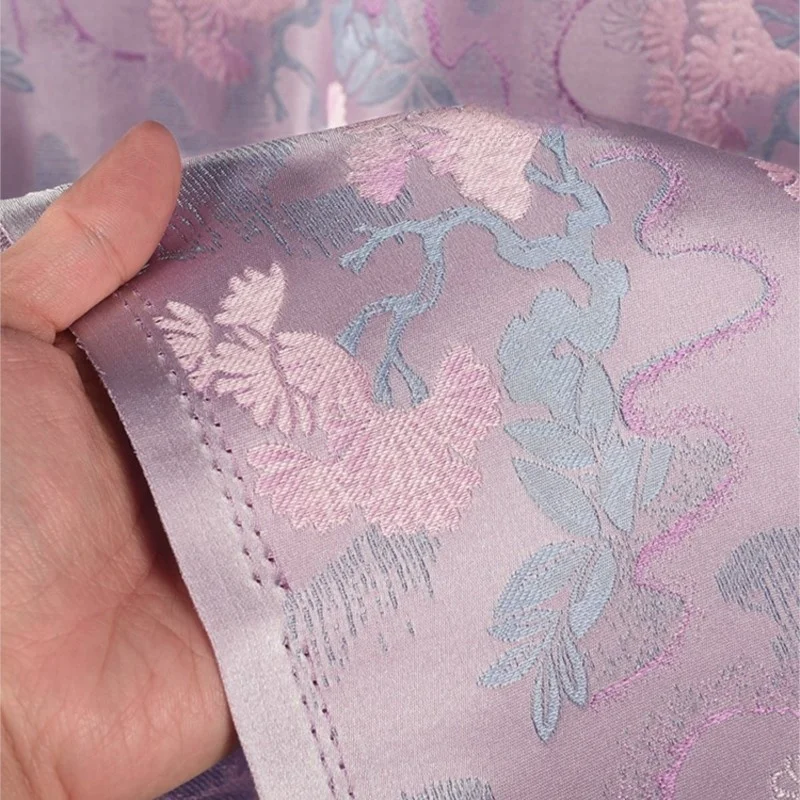 Fairy Crane Brocade Fabric High-End Cheongsam Soft Skin-Friendly Artificial Silk Song Dynasty Top Chinese Jacquard