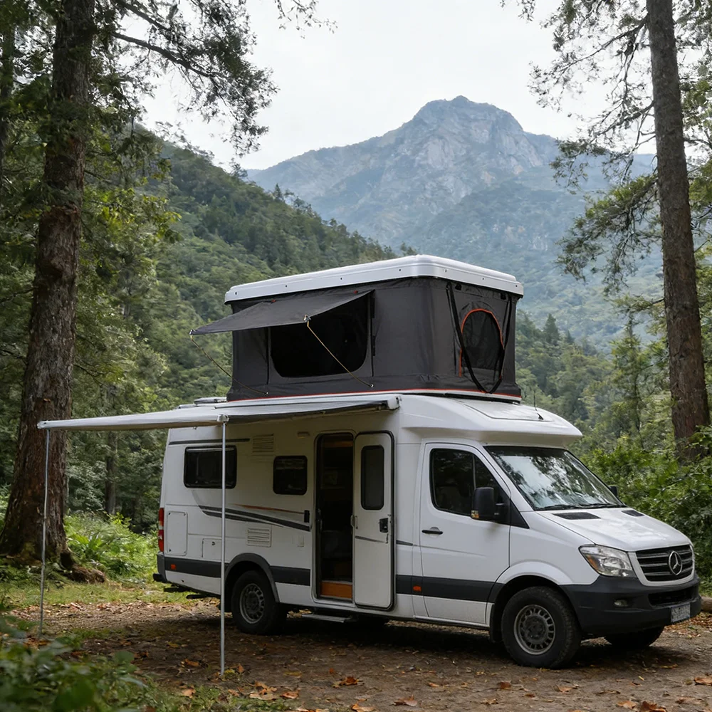 Wholesale Quick Set-up 2-3 Person Hard Shell Automotive Rooftop Tent 3000D Waterproof Canvas Car Roof Tent