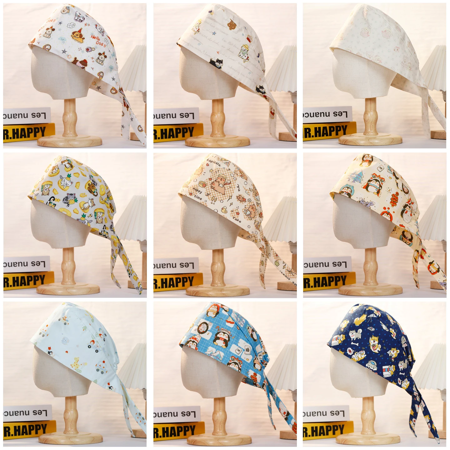 2026 New Surgical Printing Hats Adjustable Scrub Hat  Pet Grooming Agency Working Hats Health Leopard Grain Nursing Cap M1251