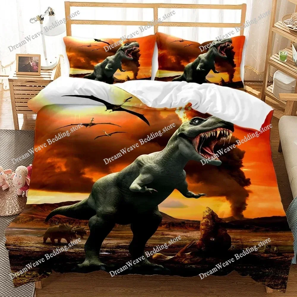 Jurassic Dinosaur Bedding Set Single Twin Full Queen King Size Bed Set Aldult Kid Bedroom Duvetcover Sets bed sheet set 2025741