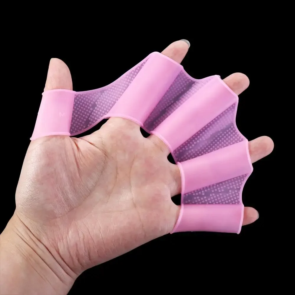 Silikon Schwimmen Training Finger Tragen Frosch Typ Schwimmen Pool Paddel Finger Schwimmhäute Hand Finger Fin Hand Web Schwimmen Flossen – Detail 3