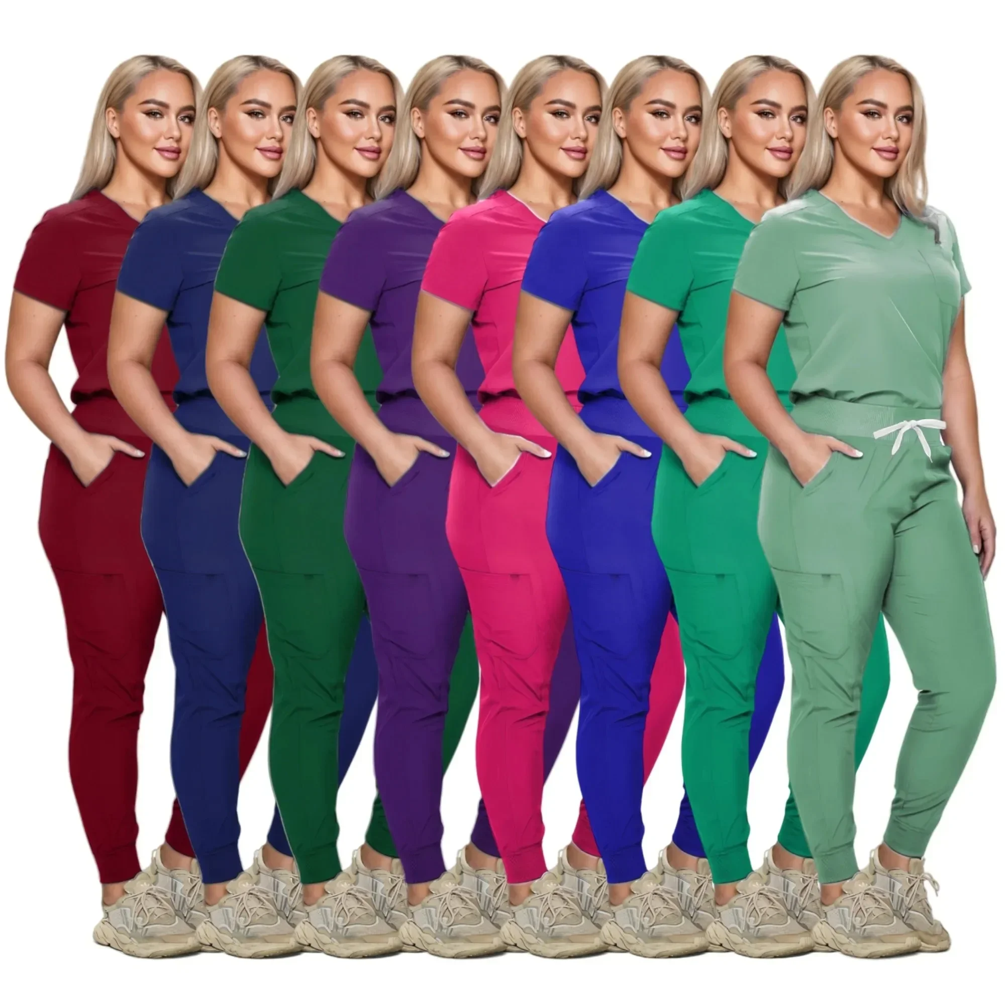 

Multicolor Clinical Workwear Pharmacy Dentistry Work Clothes Doctor Nurse Uniforms Hospital Surgery Top Pants Medical Scrubs Set