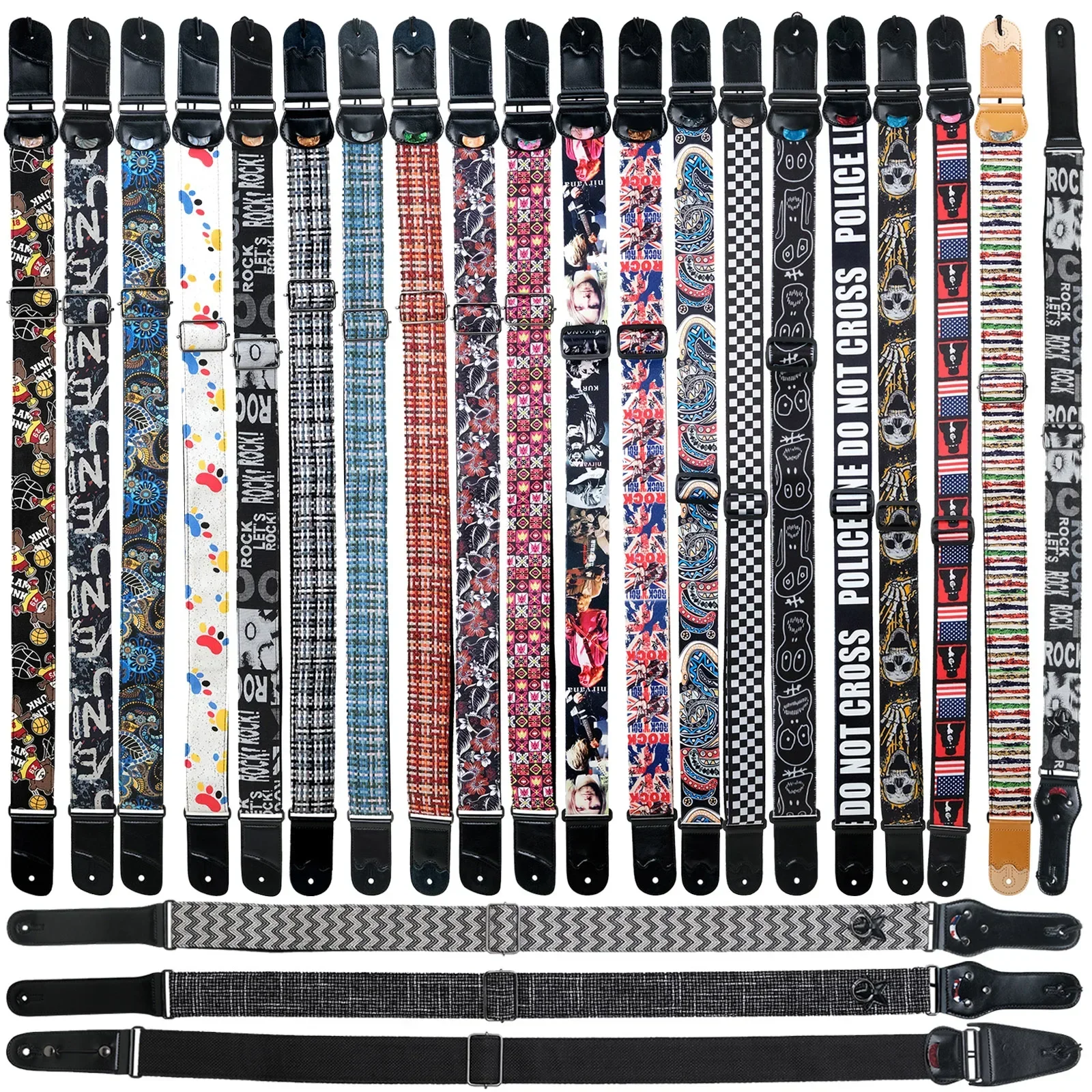 Electric Guitar Strap Premium Guitar Belts with Pick Suitable for Acoustic Guitar Ukulele Banjo Mandolin Bass Guitar Accessories