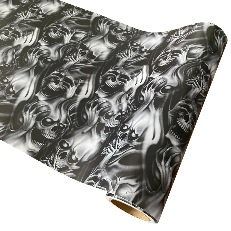 Graffiti Skull Sticker Vinyl Wrap Film Roll Self Adhesive Decal Computer Skateboard Bicycle Car Wrapping Foil