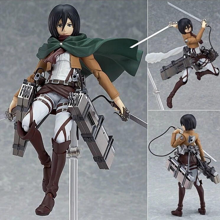 Figma 3 Style Attack on Titan Anime Shingeki no Kyojin Scouting Legion Levi Boxed PVC Action Figure Model Toy Gift