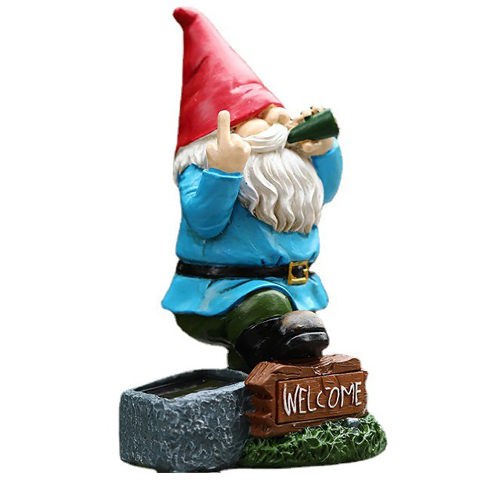 

Resin Gnome Statue with Lights Solar Powered Vivid Shape Figurines for Outside Patio Courtyard Decor xqmg